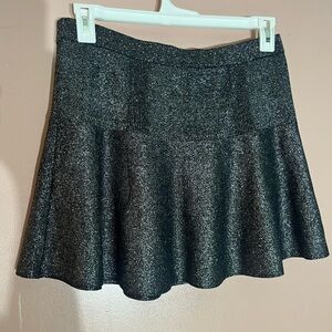 Candie's holiday Christmas party mini Glittery Dark Gray Skater Skirt large